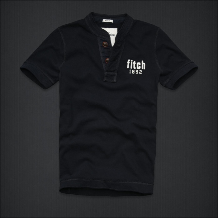 Abercrombie Fitch Hombres Ponte de pie de cuello Corto Remera AF5777